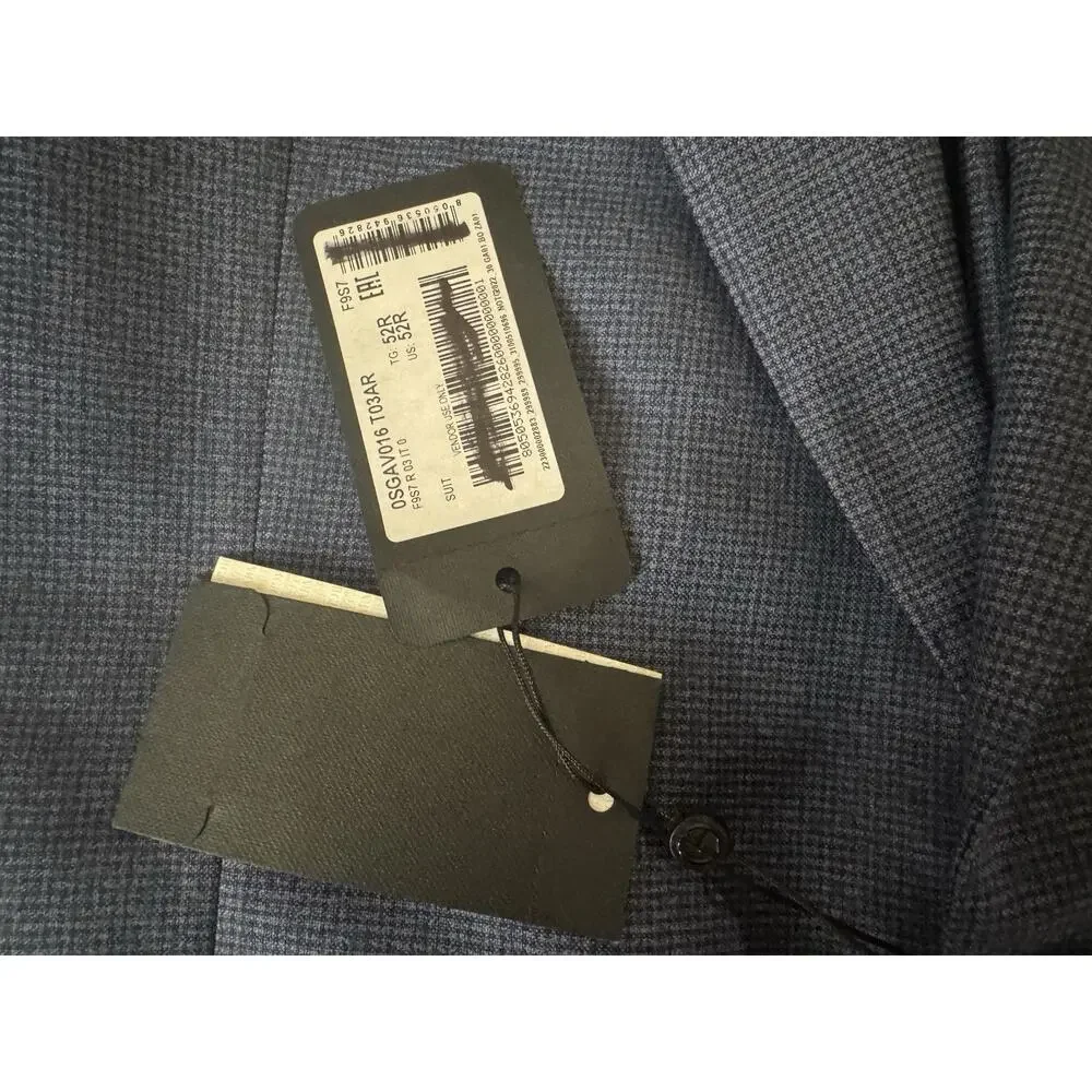 NWT Giorgio Armani Black Label ‘Soft’ Blue Micro-Pattern Suit 52EU/42US $3595.00